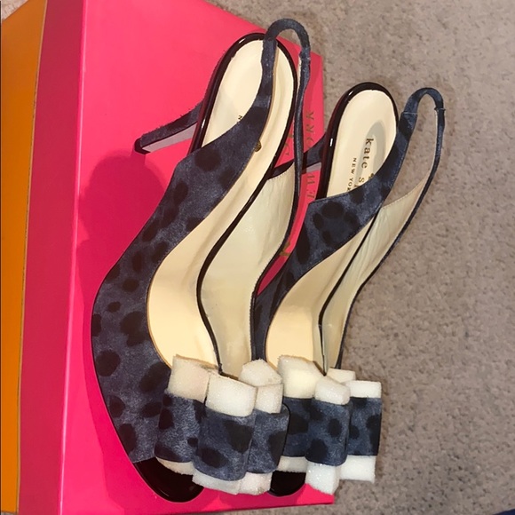Kate spade grey/leopard print heels - Picture 3 of 7